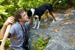 climbing with dog